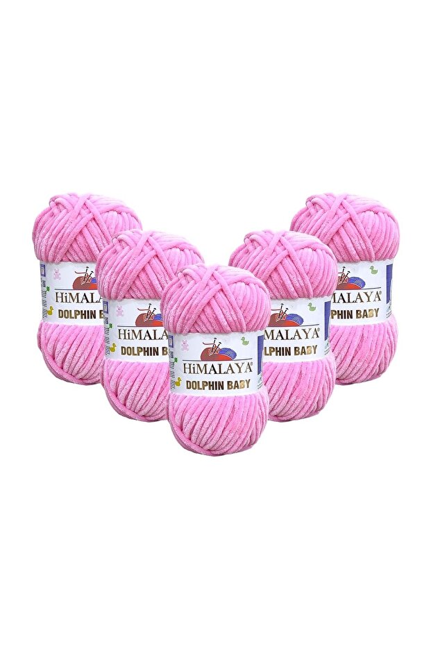 Dolphin Baby Velvet Thread 5 Pack - 80309 Dark Pink - 100 Gr120 Mt