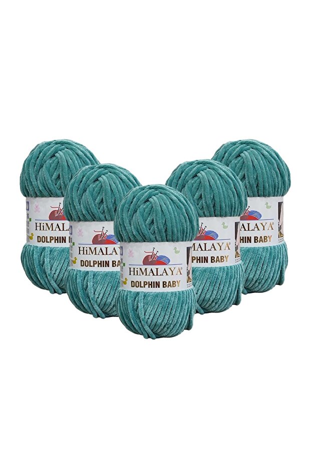 Dolphin Baby Velvet Thread 5 Pack - 80354 Dark Mint - 100 Gr120 Mt