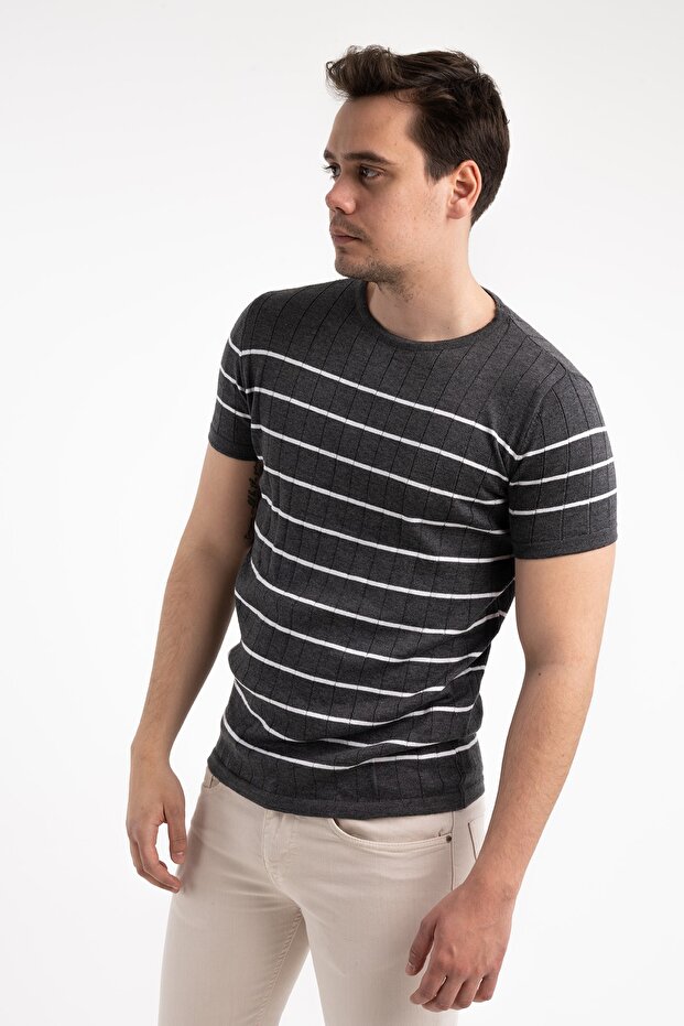 63000 Striped Men's Knitwear T-Shirt