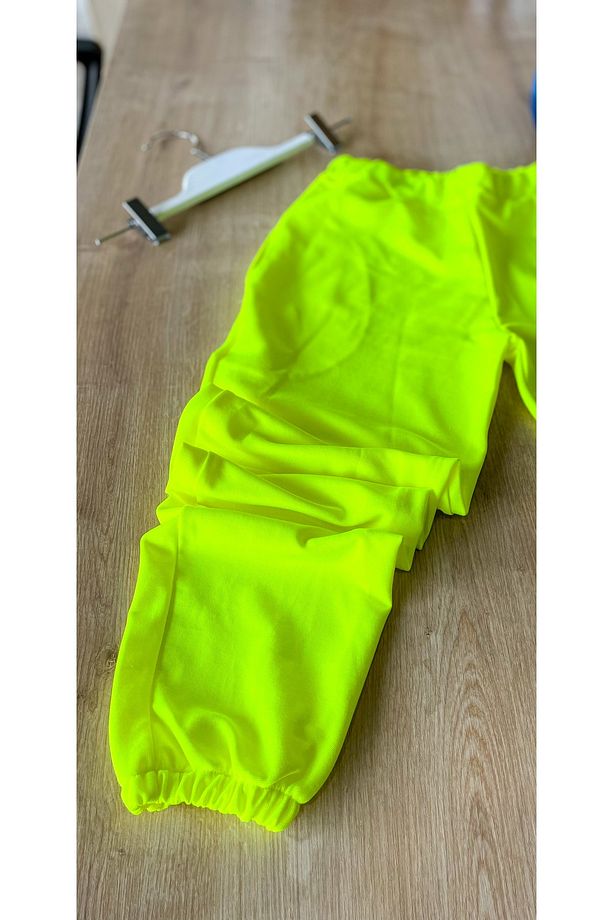 Kadın  Sarı Beli ve Paçası Lastikli Jogger Eşofman Altı - 4