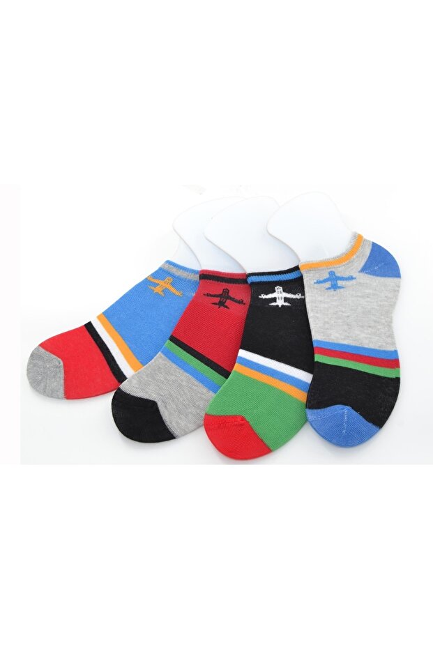 4-Piece Snoopy Airplane Patterned Boy's Booties Socks - 1
