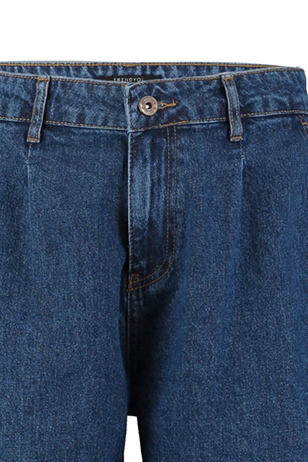 Lacivert Pileli Regular Şort & Bermuda TMNSS21SR0493 - 12