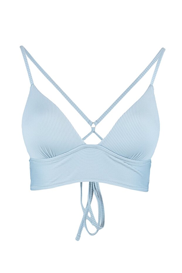 Niebieski trójkątny stanik bikini z push-upem TBESS21BU0010 - 7