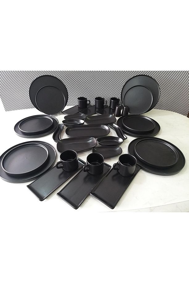 Stackable 35 Parça Kahvaltı Takımı Mat Siyah - 2