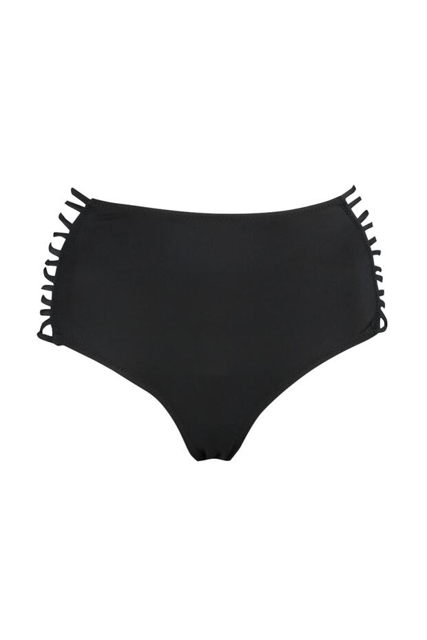 Siyah Biyeli Hipster Süper Yüksek Bel Bikini Altı TBESS21BA0363 - 6