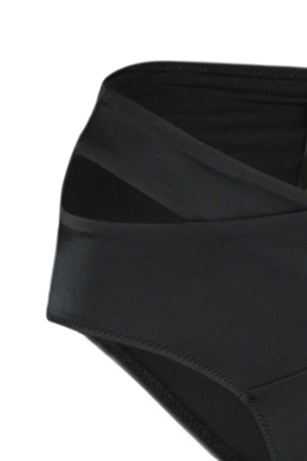 Siyah Cut Out Detaylı Yüksek Bel Regular Bikini Altı TBESS20BA0184 - 7