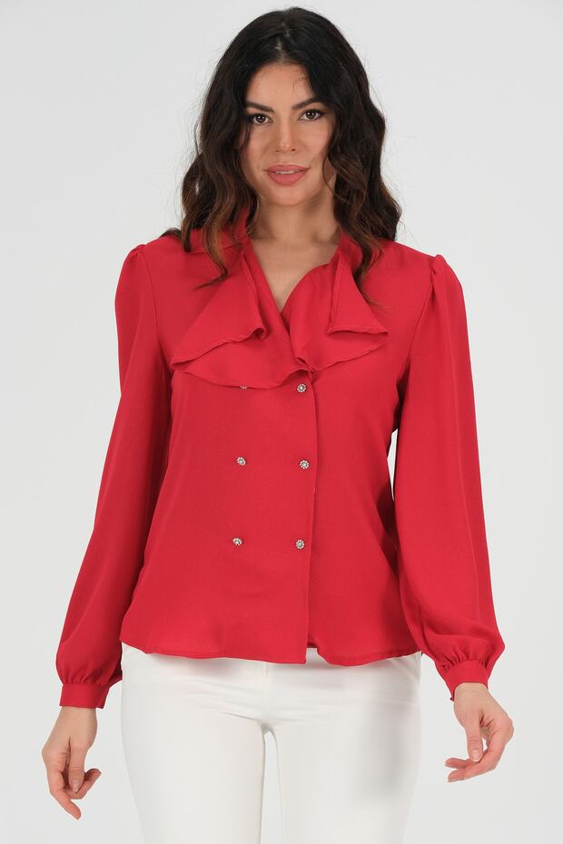Yakalı Şık Bluz - 1
