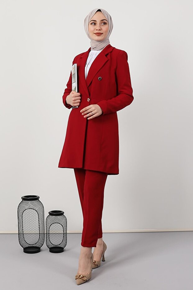 Blazer Jacket Suit Claret Red