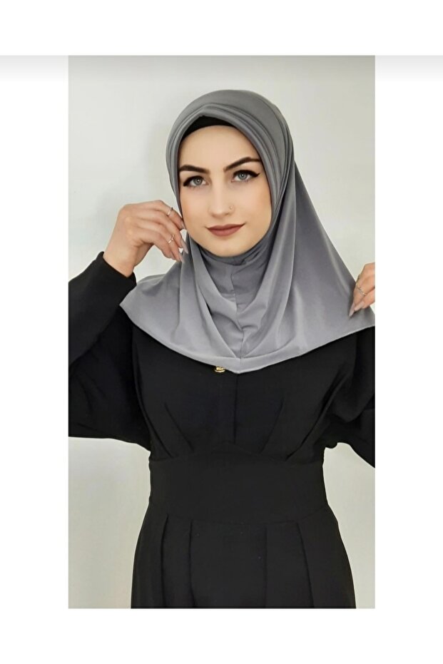 وشاح حجاب رمادي تكتيكي جاهز