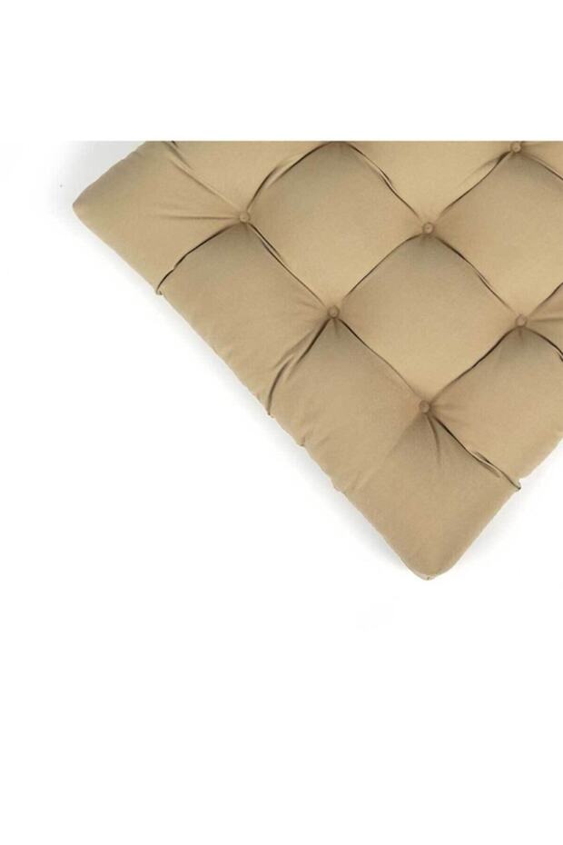 6 Lı Pofidik Natura 40x40 Rattan Cırtlı Sandalye Minderi Seti Camel - 4