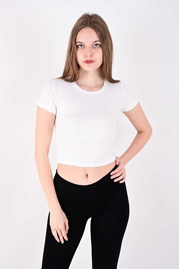 White Super Crop Orme Tsort - Single Fit - 2