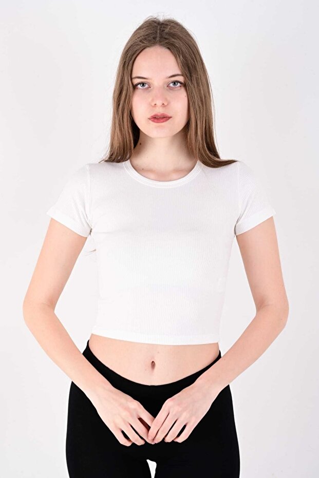White Super Crop Orme Tsort - Single Fit - 3