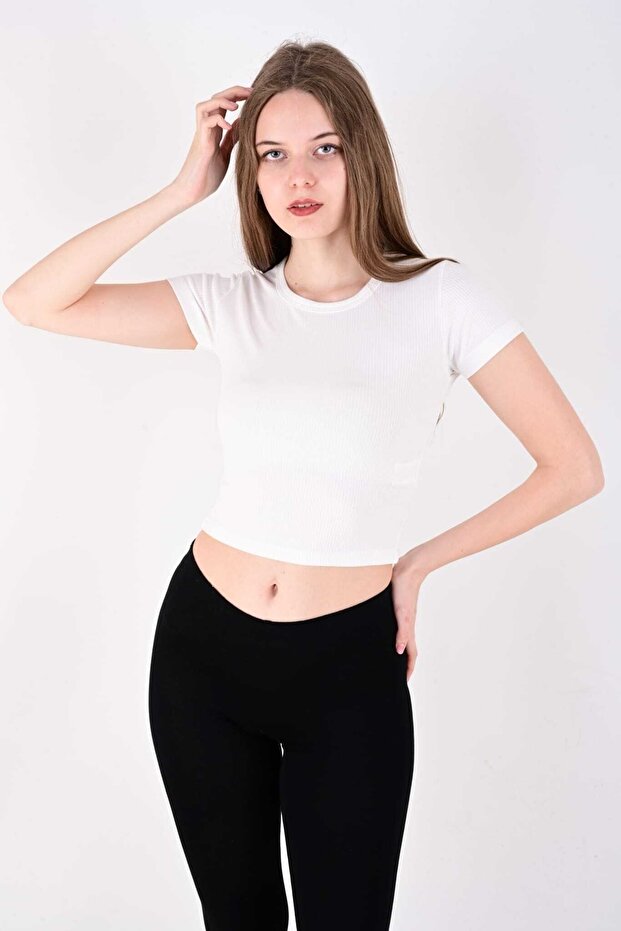 White Super Crop Orme Tsort - Single Fit - 4