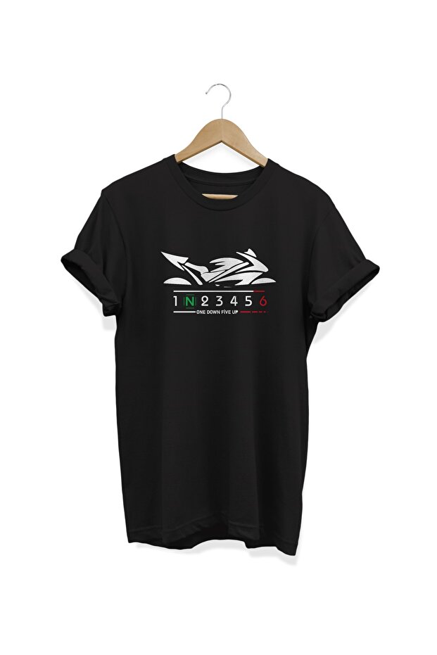 1N23456 Printed Black T-Shirt