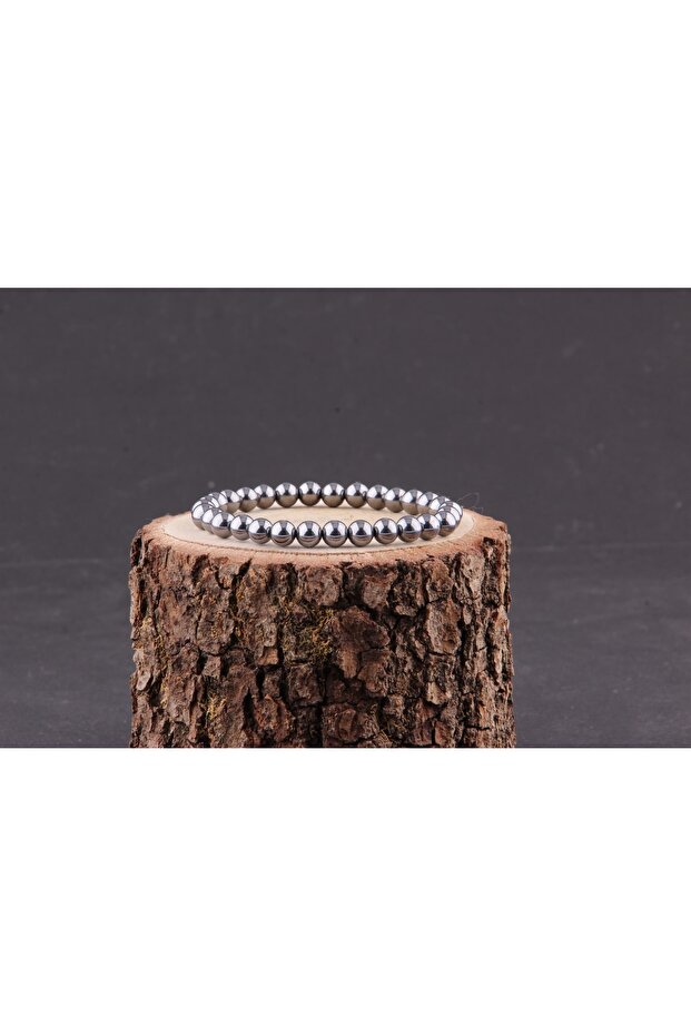 Certified Terahertz Natural Stone Bracelet 6 Mm - B850