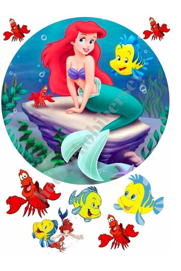 Mermaid Edible Paper Cake Picture Cookie Print Rice Paper Cake Cookie Print