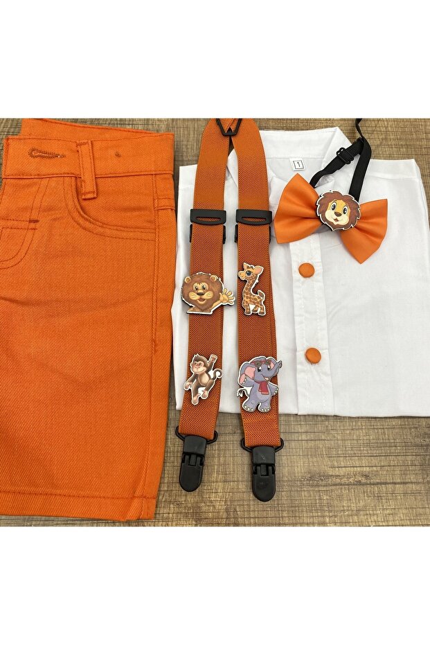 Askı Papyon Şort Kısa Kol Gömlek - 1