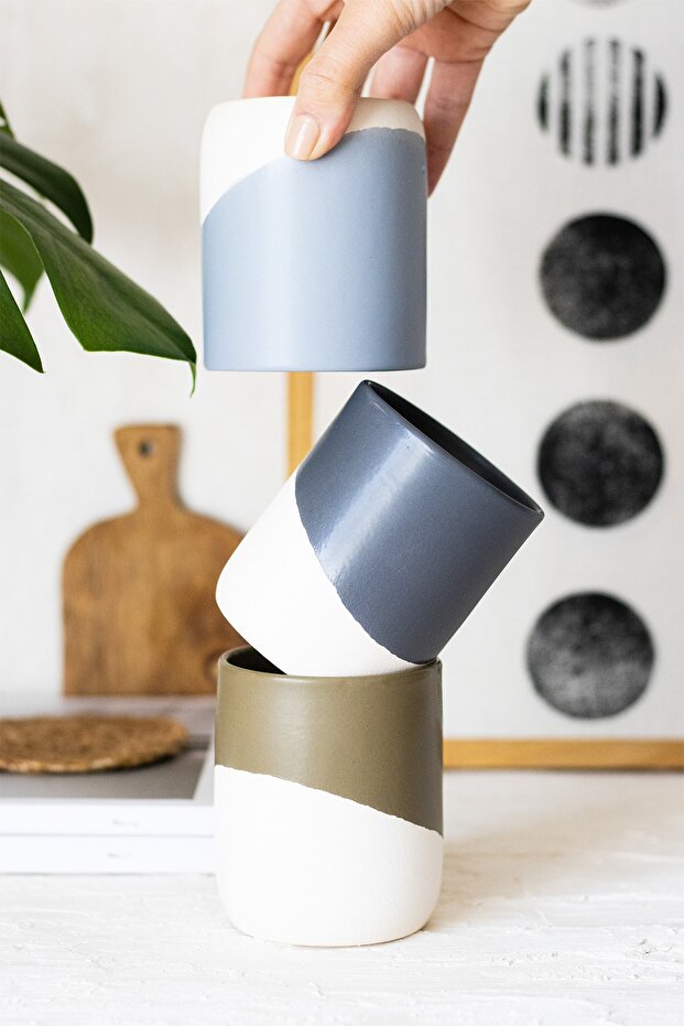 Natural Stone Handleless Ceramic Mug - 3
