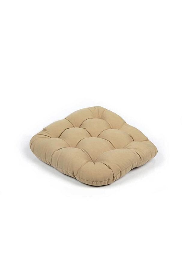 6 Lı -özel Indirimli Set- Pofidik Natura 40 Oval Bağcıklı Sandalye Minderi Seti -camel - 5