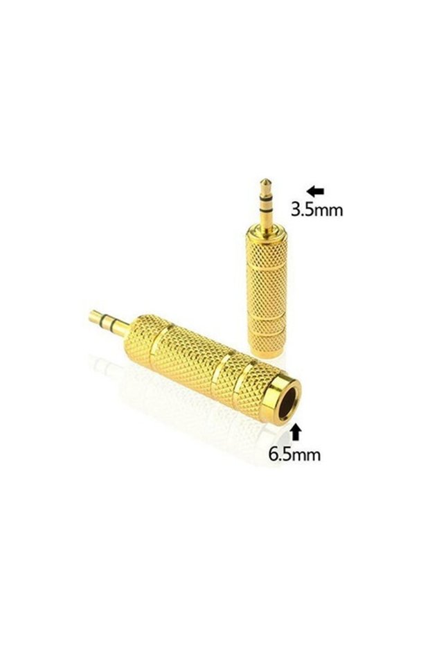 Ti-Mesh Gold 6.35mm Female to 3.5 Male Converter