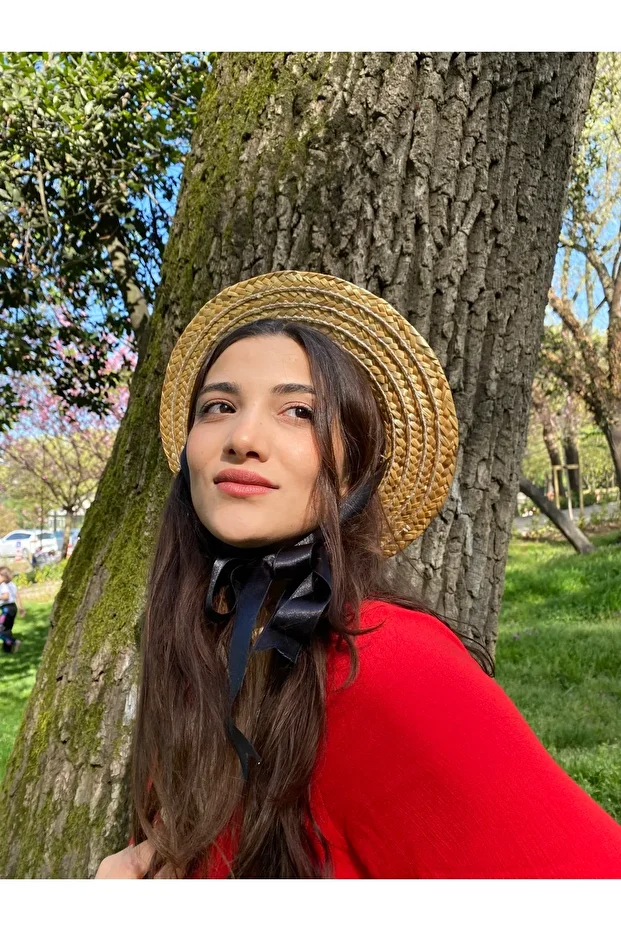 Bağlamalı Fransız Model Hasır Şapka - 4