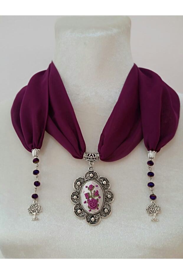 Eșarfă Brodată Manual Rococo Cusută - 1