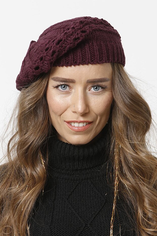 90 Painter Knitwear Knitted Beret - Purple
