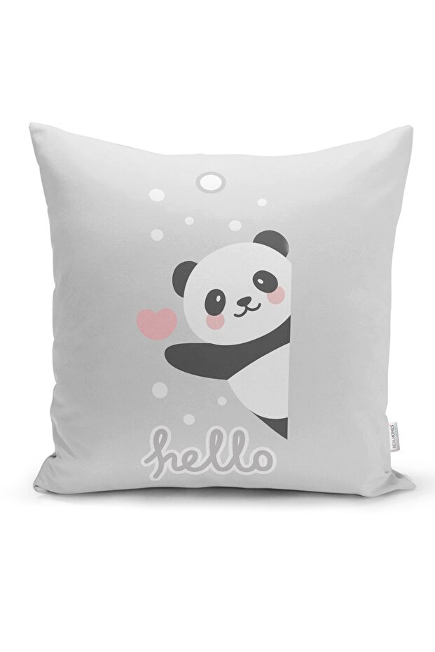Gray Cute Panda Special Designed Children's Room Pillow Cushion Cover