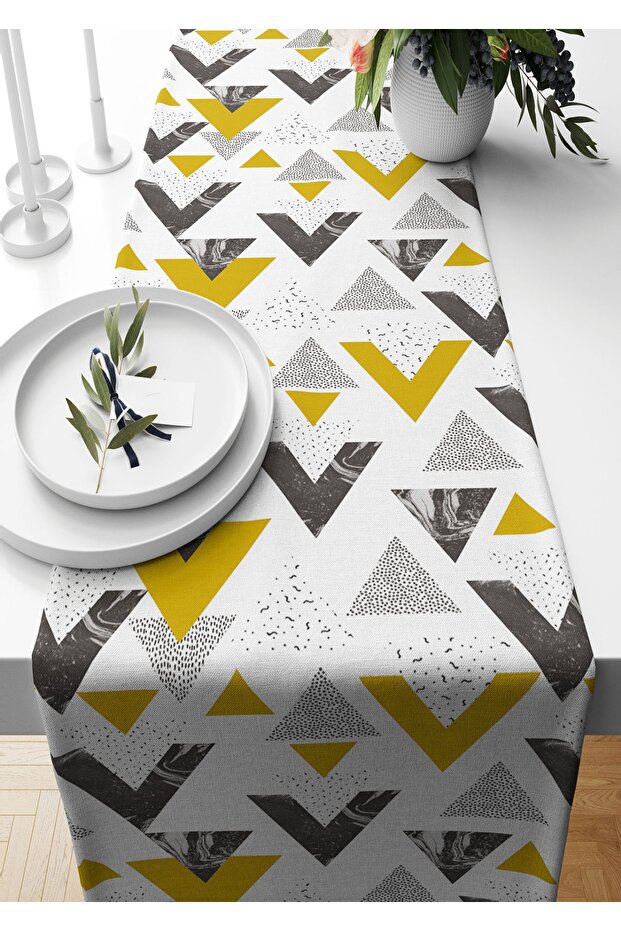 Runner 40*140 Cm Marble Patterned Suede Woven