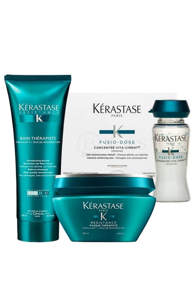 Résistance Maske Thérapiste 200 Ml + Şampuan 250 Ml + Fusio Dose Vita Ciment Serum 10x12 Ml - 1