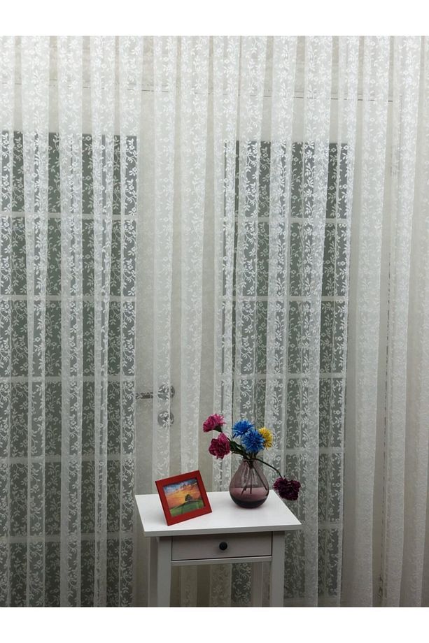 Özel Örme Dokulu Dantel Kruvaze Perde, 550x260, Kravuze, 1/4 - 4