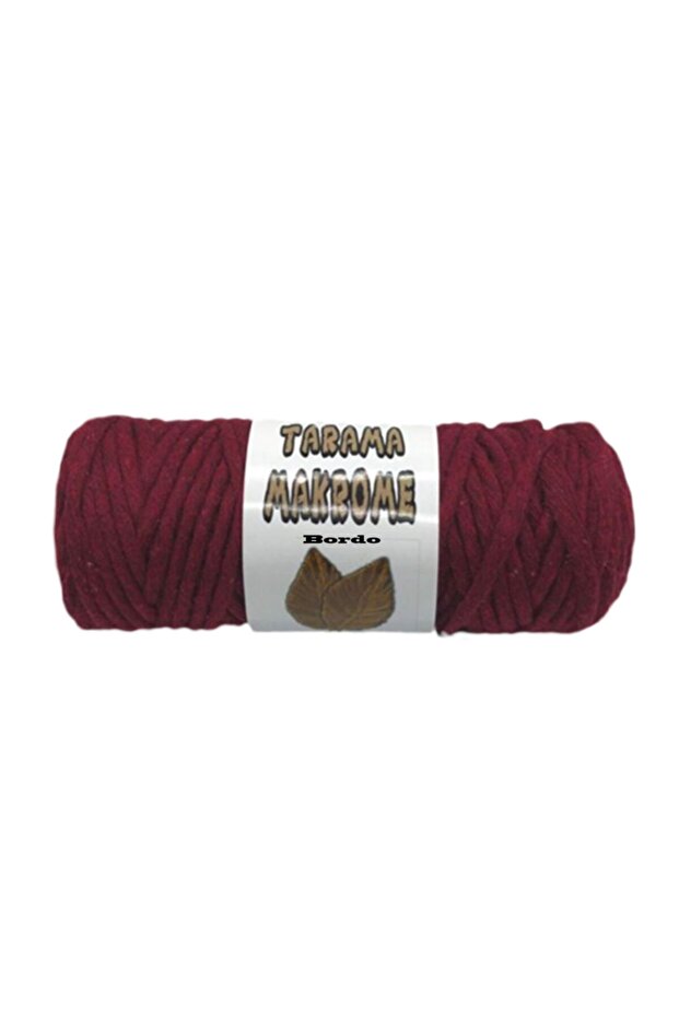 خيط مكرامية قابل للتقطيع خيط قطن مكرامية 5 مم 250 جرام أحمر كلاريت - 1