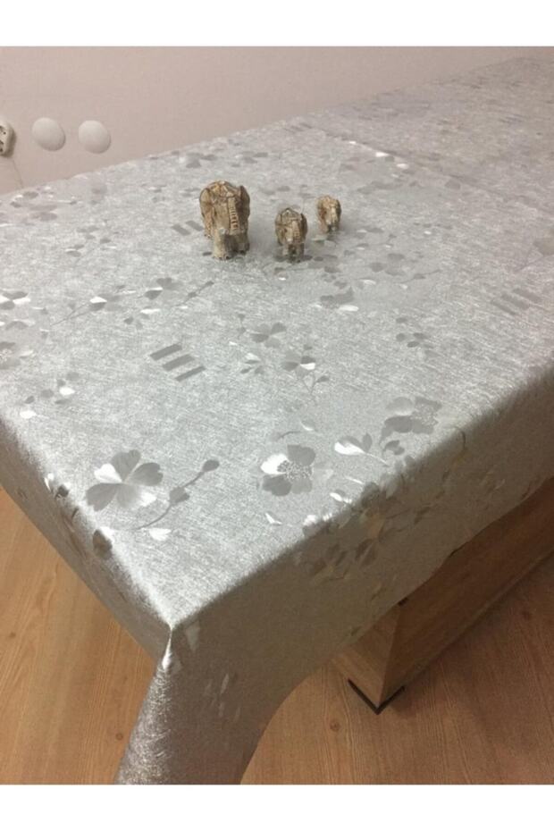 Silver Metallic Erasable PVC Non-Slip Oilcloth Tablecloth
