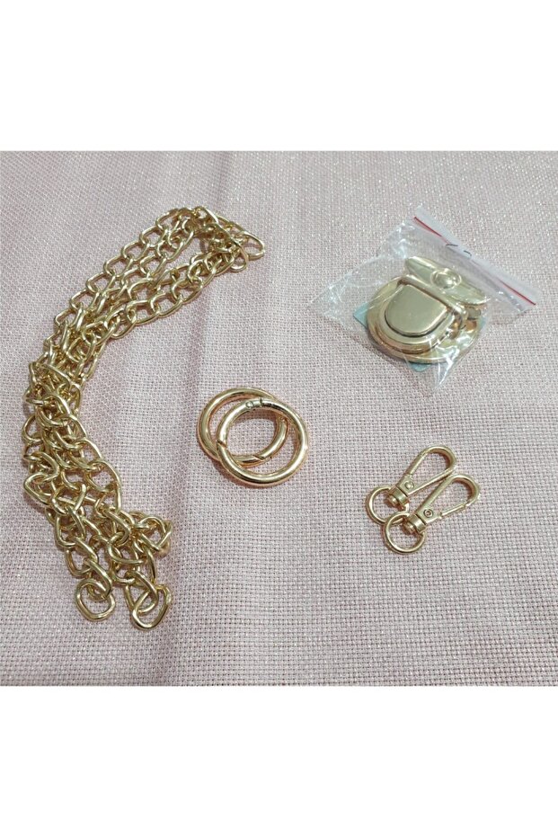 Bag Chain Kit - Ring - Clips and Chain - Gold Color