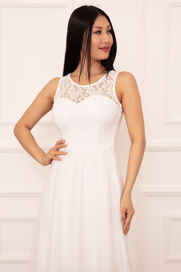 Metiy 3380-4 Dantel Ve Şifon Elbise - 4