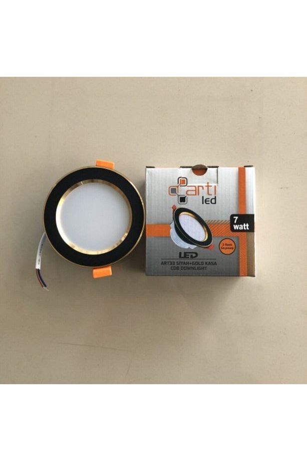 Artı Led 7 Watt 3 Renk Spot Cob Led Siyah Sarı Kasa Krom Çerçeve Led - 1