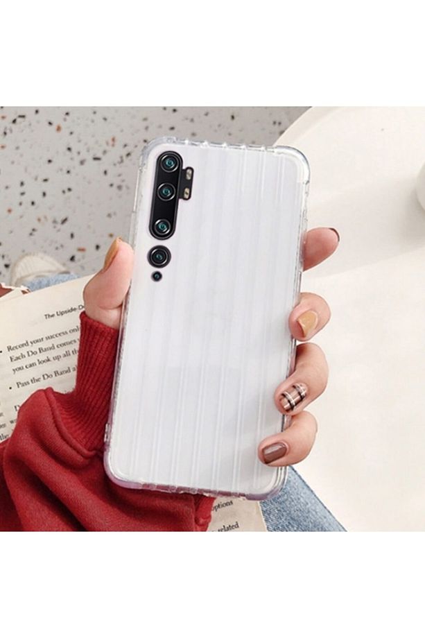 Xiaomi Mi Note 10-cc9 Pro Trunk Lines Ince Soft Silikon Kılıf - Kırmızı - 5
