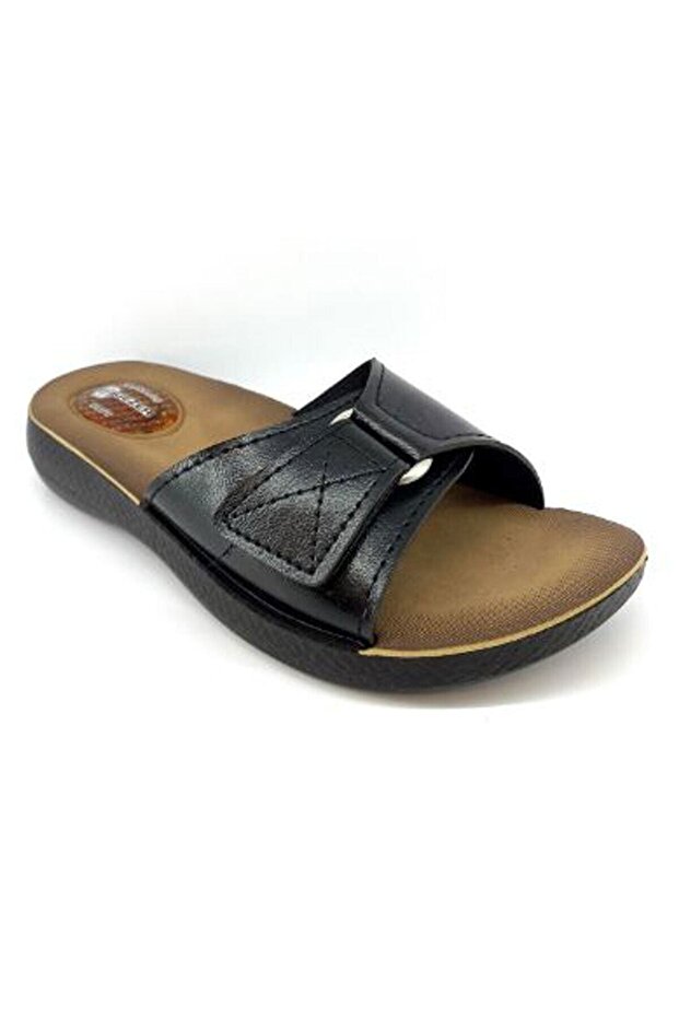 Women's Black Comfort Adjustable House Slippers