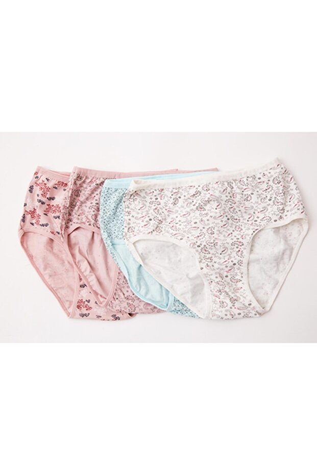 Patterned Large Size Panties 4 Pack