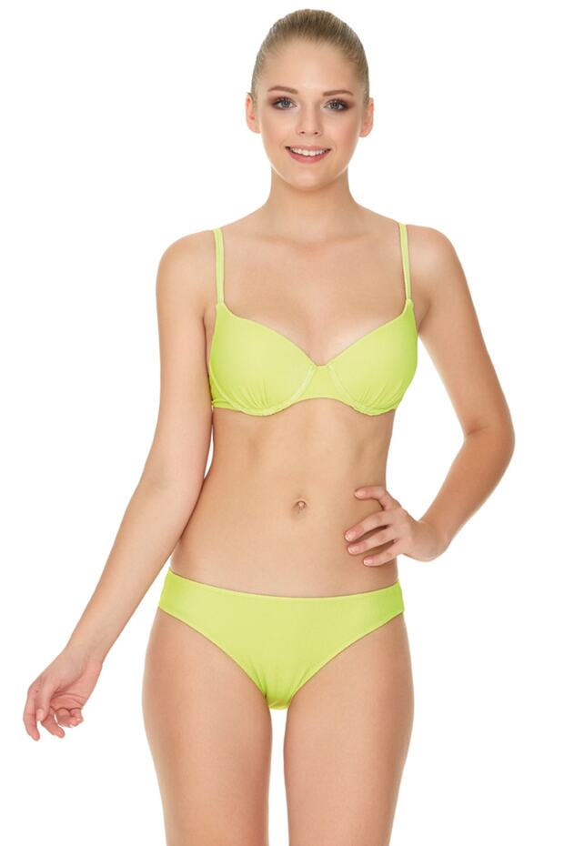 Kadın Fıstık Yeşili 4 Cm Kenarlı Bikini Altı B0117Y7060 - 1