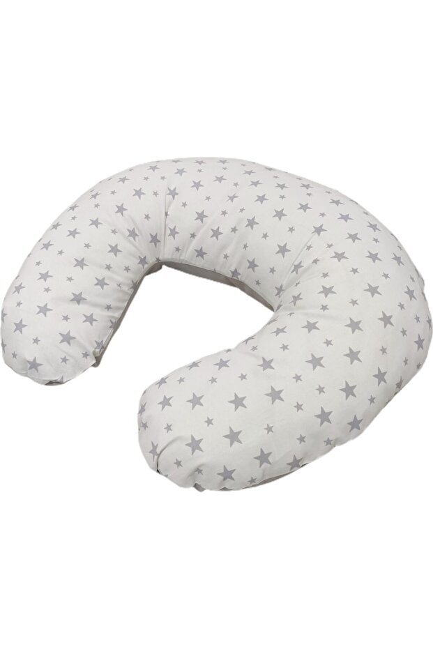 Cotton Fabric Baby Breastfeeding Support And Sitting Cushion Pillow Gray Star