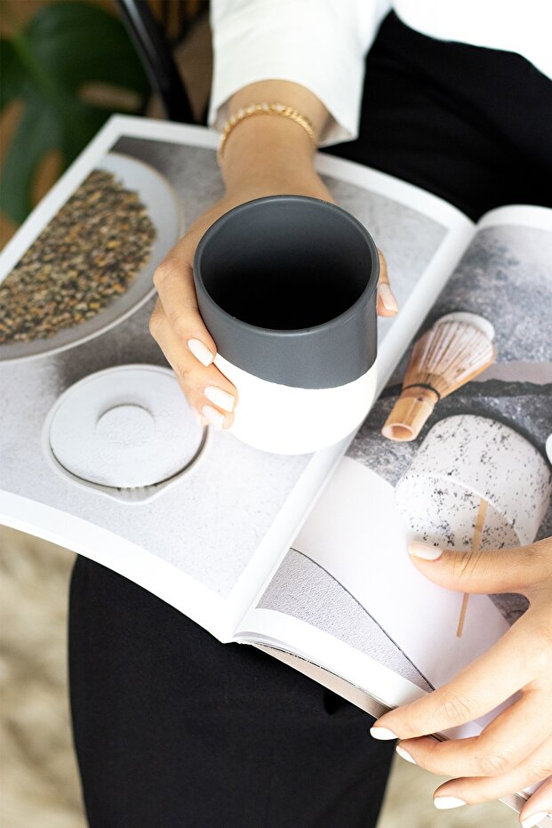 Natural Stone Handleless Ceramic Mug - 1