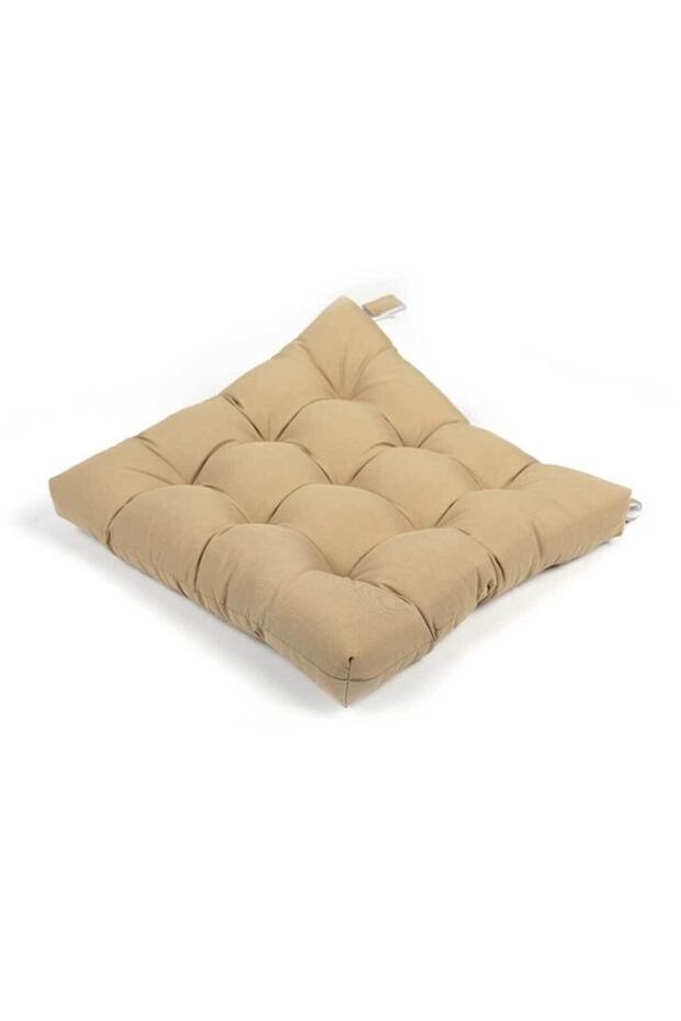 6 Lı Pofidik Natura 40x40 Rattan Cırtlı Sandalye Minderi Seti Camel - 2