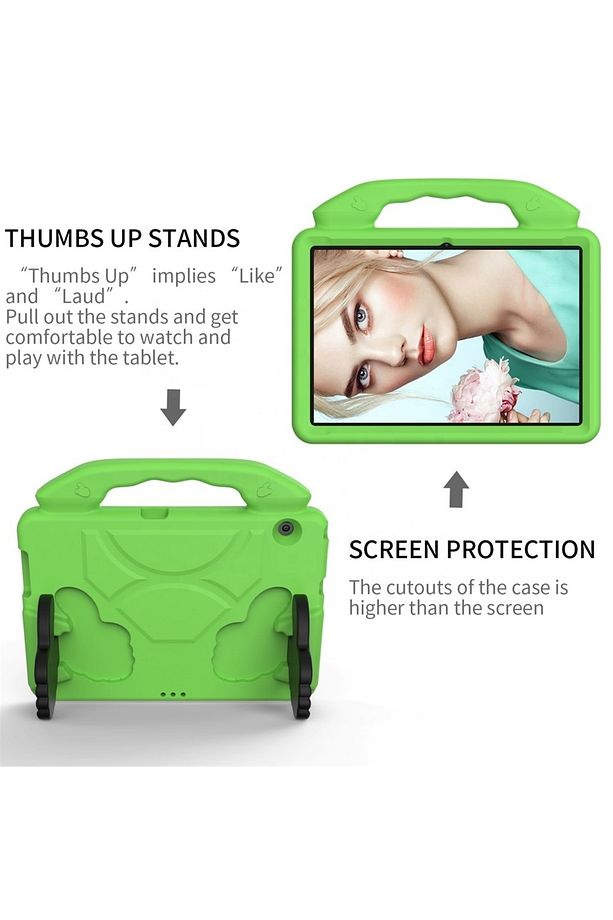 Samsung Galaxy Tab A8 10.5 Sm-x200 Uyumlu Kılıf Tablet Standlı Çocuk Ibuy Emoji Kollu Case - 4