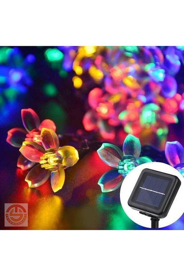 50 Ledli 8 Modlu Solar Çiçekli Rgb Bayçe Aydınlatma Dekorasyon Güneş Enerjili - 7