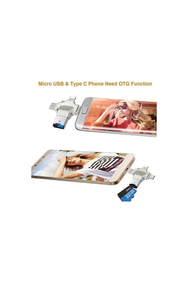 Hc05 Ios Apple Android Type-c Lightning Usb-a Microsd Tf Kart Okuyucu - 5