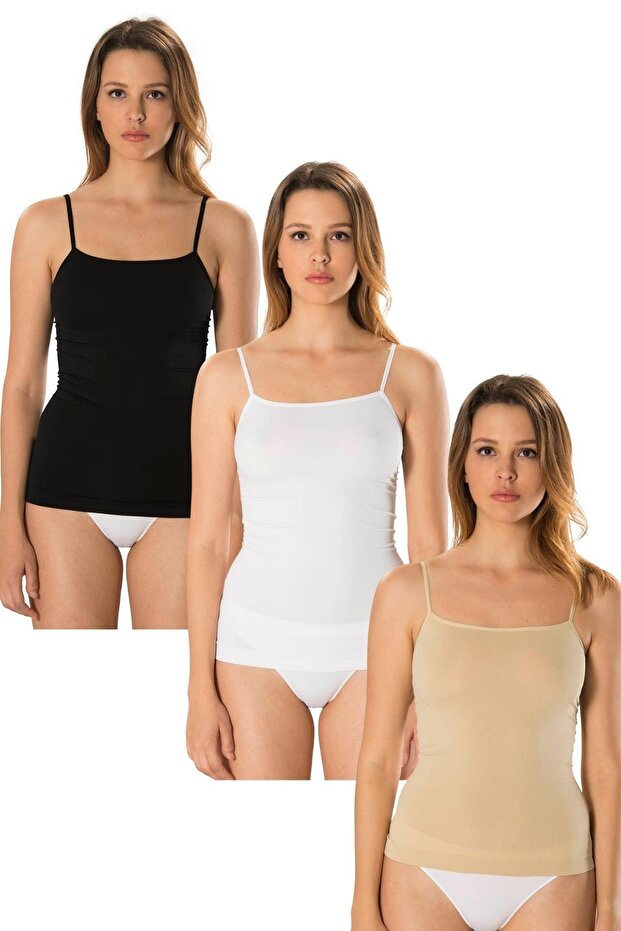 Kalın Askılı Basic Atlet Takımı 3lüset 2015 3lü Set - 1