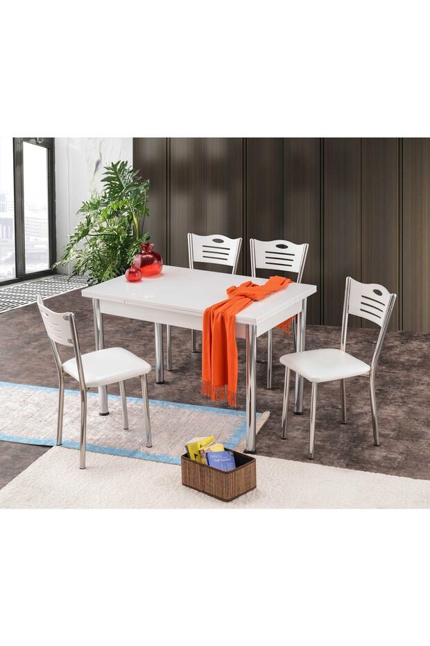 Açılır Mutfak Masası Ve 4 Adet Sandalye Takımı 70x110 cm - 1
