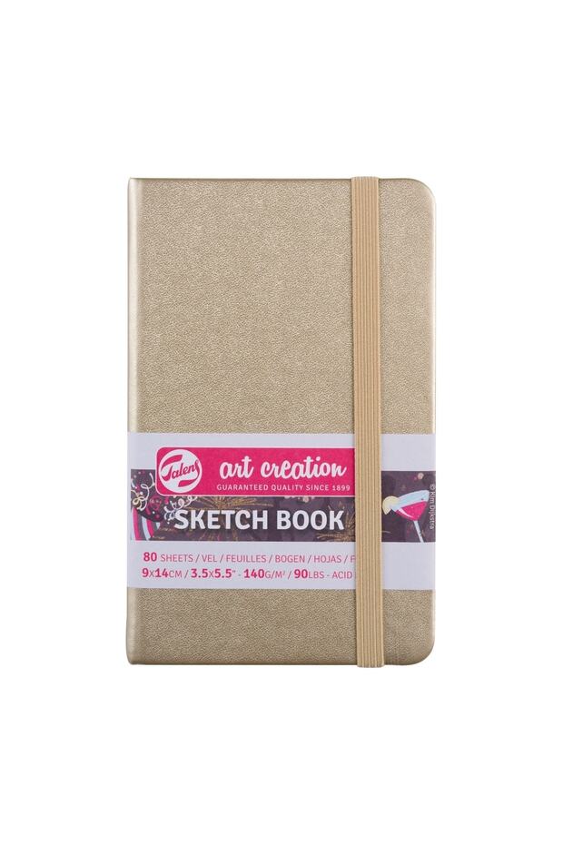 Sketchbook Hard Cover Sketch Drawing Notebook 9x14 Cm140 gr80 YpMetallic Gold