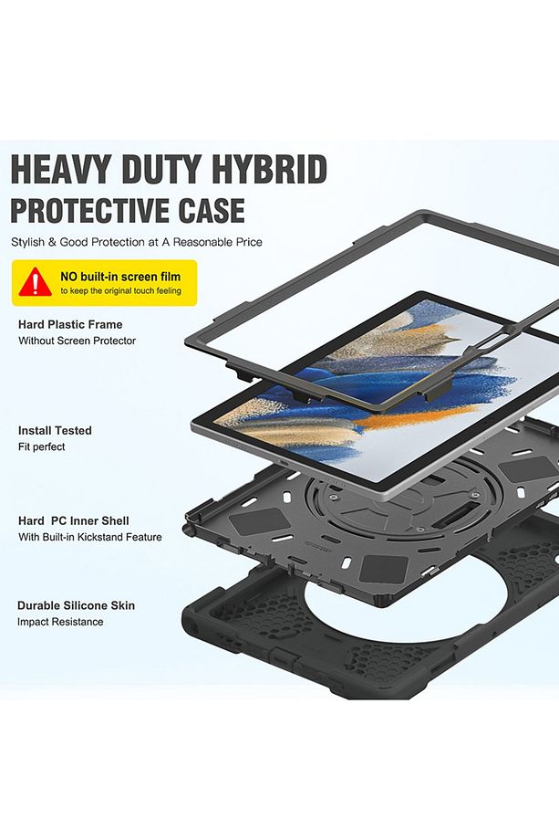 Samsung Galaxy Tab A8 10.5 Sm-x200 X205 X207 Uyumlu Kılıf Zırh Tank Defender Tablet Case - 3